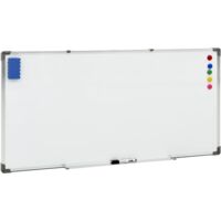 Vidaxl – Tableau blanc magnétique 110x60 cm – Acier laqué – Cadre aluminium – Montage mural facile – Pour bureau et maison