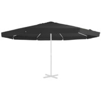 vidaXL Tissu de remplacement pour parasol d'extérieur Noir 515 cm