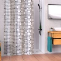 EISL Rideau de douche avec mosaïque gris 200x180x0,2 cm