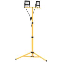 Vidaxl – Projecteur à LED 2x50 W blanc chaud – Trépied réglable en acier – 7000 lm – Angle de faisceau 120° – Alimentation 220-240 V