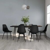 Vidaxl – Lot de 6 chaises à manger noires en polypropylène – Dossier incurvé ergonomique – Pieds en métal pour stabilité – Dimensions 46x52x84 cm
