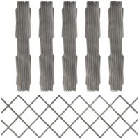 vidaXL Trellis Fences 5 pcs Grey Solid Firwood 180x60 cm