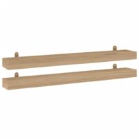 Étagères murales 2 pcs 110x15x4 cm bois de teck massif vidaXL