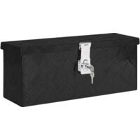 Boîte de rangement Noir 50x15x20,5 cm Aluminium vidaXL
