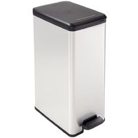 Poubelle à pédale mince Deco 40 L Argenté Curver