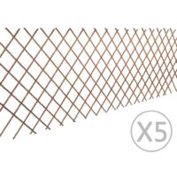 Vidaxl – Clôture en treillis de saule 5 pcs 180x90 cm – Matériau traité intempéries – Support pour plantes grimpantes – Barrière animaux