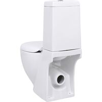 vidaXL Toilette en Céramique Ecoulement d'Eau à l'Arrière Blanc - Blanc