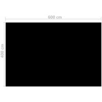 vidaXL Bâche de Piscine Rectangulaire PE Noir 6x4 m