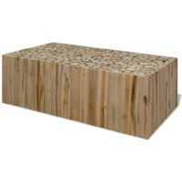 Vidaxl – Table basse en teck véritable 90x50x30 cm – Fait main – Aucun assemblage requis – Style naturel et unique