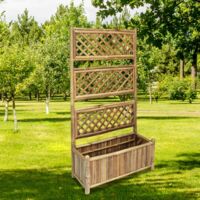 Vidaxl – Lit surélevé de jardin en bambou 70 x 30 x 135 cm – Treillis pour plantes grimpantes – Assemblage facile – Design vertical