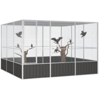 Vidaxl – Cage à oiseaux anthracite 302,5x324,5x211,5 cm – Acier galvanisé – Conception ventilée pour un air frais – Sécurité renforcée avec porte verrouillable