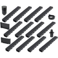 Vidaxl – Caniveau de voirie 12 pcs – Plastique noir – Dimensions 100 x 12,5 x 8 cm – Système de verrouillage pour connexion facile