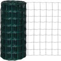 Vidaxl – Clôture euro en acier 25 m x 0,8 m – Fil d'acier enduit PVC 2,2 mm – Résistante aux UV et à la rouille – Pour délimitation jardin et protection animaux