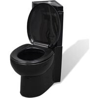 vidaXL WC Cuvette Céramique Noir - Noir
