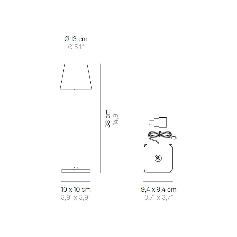 Zafferano Poldina LIDO Pro LED Lampada a batteria