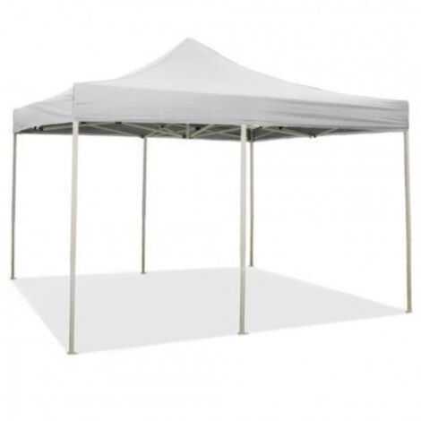 Gazebo Richiudibile Pieghevole 3 X 6 Bianco Ricoperto in Pvc Impermeabile