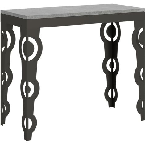 Consolle allungabile 90x40/300 cm Karamay Evolution Cemento telaio Antracite (1/5)