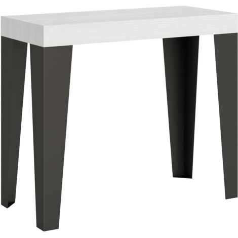 Consolle allungabile 90x40/300 cm Flame Bianco Frassino telaio Antracite (1/5)