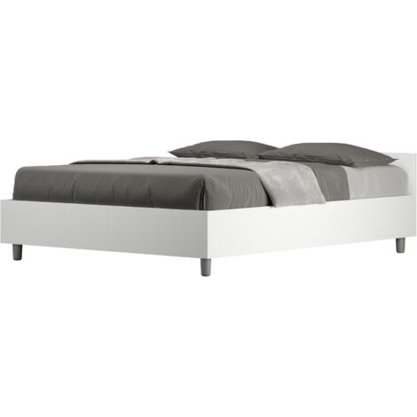 Letto matrimoniale francese contenitore 140x190 bianco frassino Nuamo (1/5)