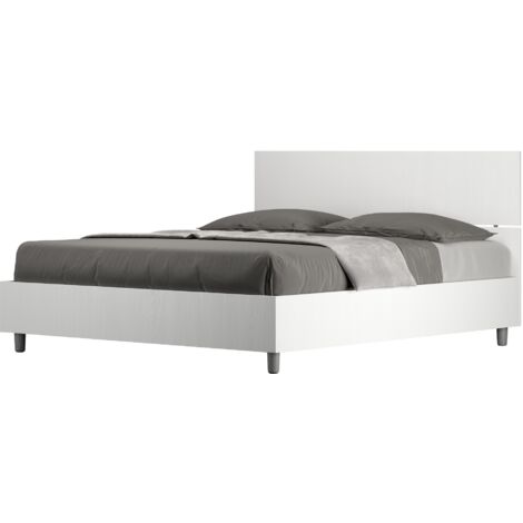 Letto contenitore 160x200 testata dritta bianco frassino Demas (1/5)