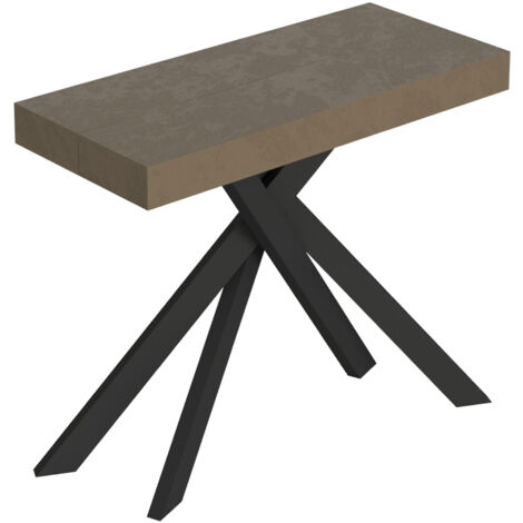 Consolle allungabile 90x40/196 cm Saki Small tortora gambe antracite (1/4)