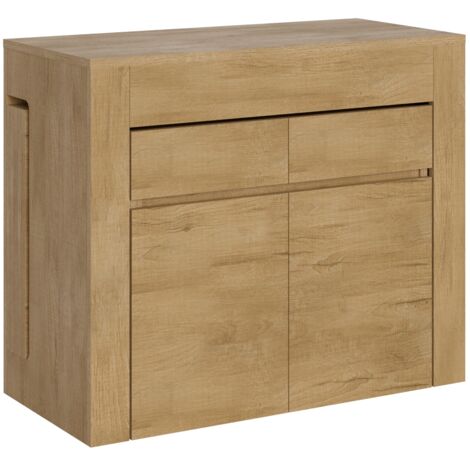 Consolle allungabile 90x42/302 cm Evolve Quercia Natura con panca inferiore e superiore