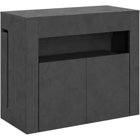 Consolle allungabile 90x42/302 cm Evolve Antracite Spatolato con panca inferiore