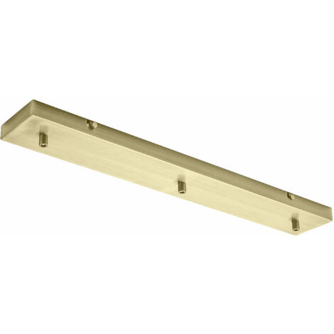 Rosone rettangolare in metallo Alice ottone IP20 per lampade a sospensione - Base da soffitto moderna, attacco centrale, facile installazione
