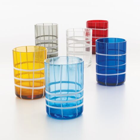 H&H Juego de 6 Bicchieri Veneziani Colorati CL33