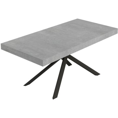 Tavolo allungabile 180/284x90 cm Niket cemento gambe antracite (1/3)