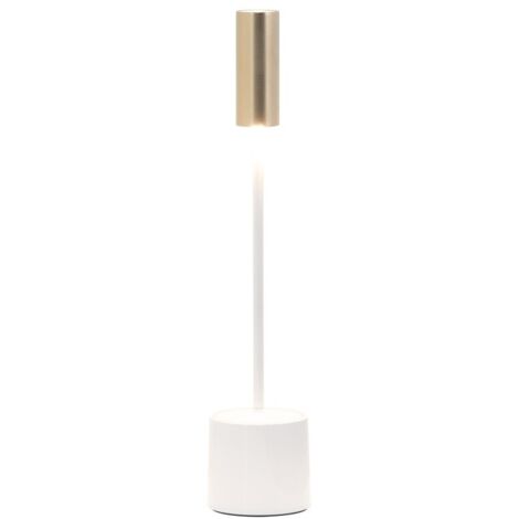 Zafferano Olimpia Pro Lampada Da Tavolo Ricaricabile Wireless Touch, Bianca, Altezza 26cm, IP54 Per Esterni, Filtro Ambra Incluso - 2