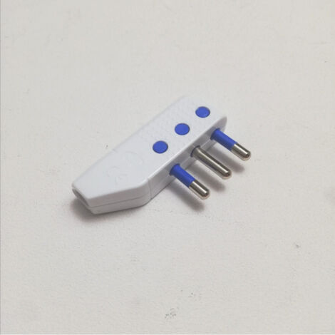 Alcapower Spina Elettrica 16A Bipasso 2P+T con Uscita Cavo a 90 Gradi, Adattatore per Impianti Civili Standard Italia 250V AC, Colore Bianco (1/2)