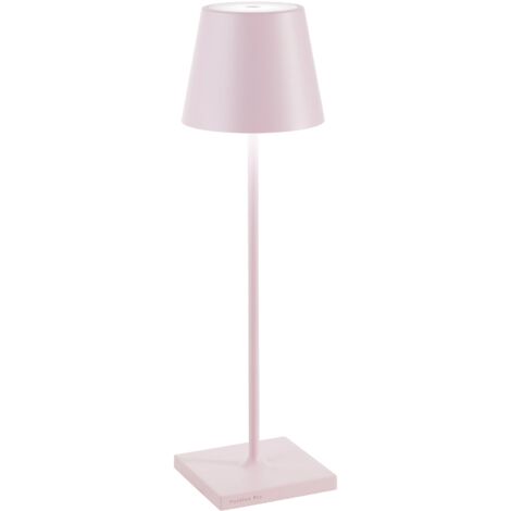 Lampada a led da tavolo Poldina Pro Rosa ricaricabile e dimmerabile con batteria fino a 12 ore. Da uso esterno IP65