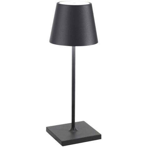 Lampada a led da tavolo Poldina Pro Mini Grigio Scuro ricaricabile e dimmerabile con batteria fino a 12 ore