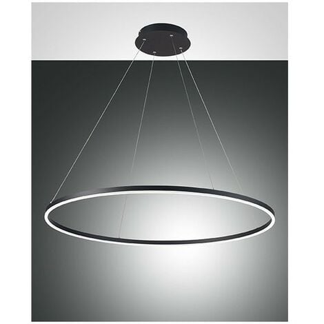 Lampadario Led 45W a Sospensione Design Circolare - The Balck Ring