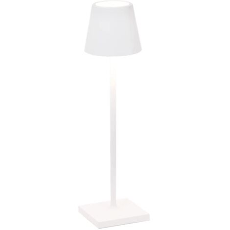 Lampada a led da tavolo Poldina Pro Micro Bianca ricaricabile e dimmerabile con batteria fino a 12 ore