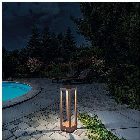 Lanterna Home Solare Corten a Led da 2,2w a batteria, IP54 Zafferano