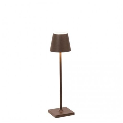 Zafferano Poldina Pro Micro Lampada da Tavolo Ricaricabile Corten