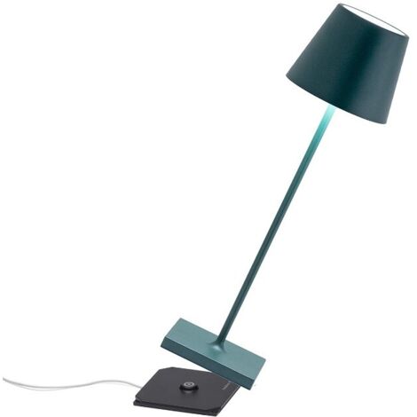 Zafferano Poldina Pro Lampada da Tavolo Ricaricabile Verde Scuro