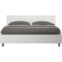 Letto contenitore 160x200 testata dritta con doghe bianco frassino Ankel
