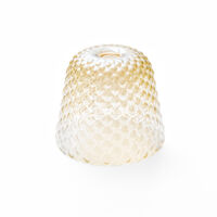 Diffusore vetro ambra per Lampadari e lampade a sospensione - finitura sfumata trasparente, design decorativo, attacco E27 (vetro grande) d.25X21,5
