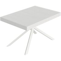 Tavolo allungabile 120/224x90 cm Niket bianco frassino gambe bianche