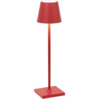 Lampada a led da tavolo Poldina Pro Micro Rosso ricaricabile e dimmerabile con batteria fino a 12 ore