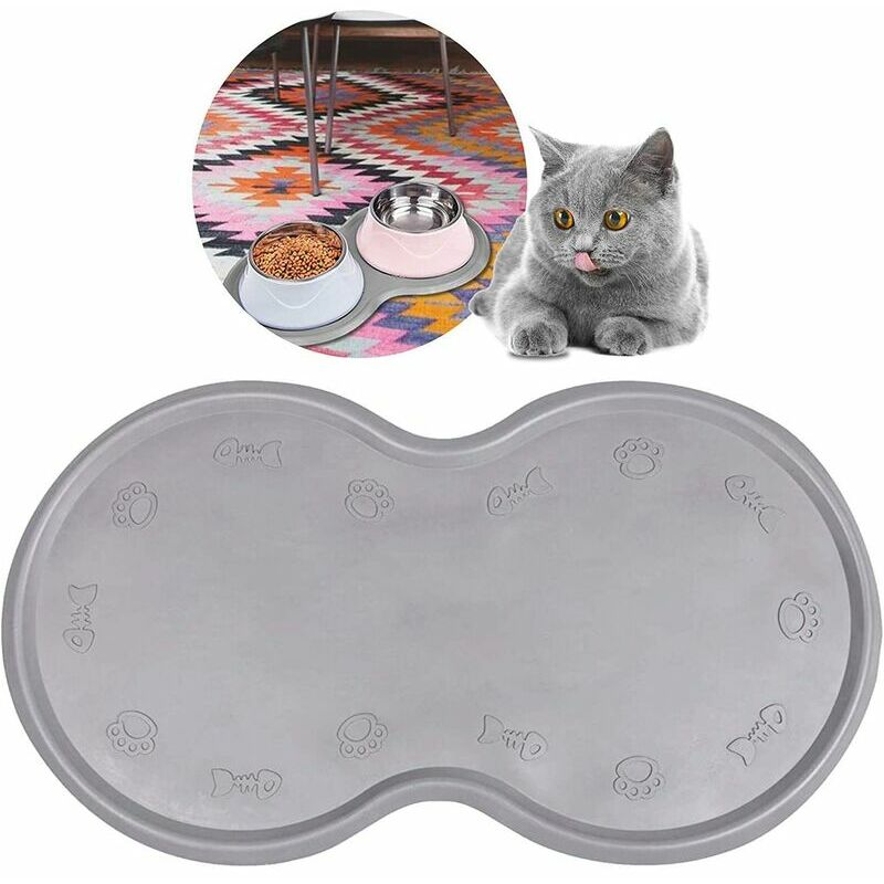 Pet Placemat, Waterproof And Washable Cat Feeing Mat With Raised Edge,  Durable Leak Proof Cat Food And Water Bowl Mat, Pet Supplies