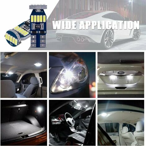 T10 W5W LED Bulbs Error Free 10pcs SMD 4014 Car LED Lamps 194 168 2825 White