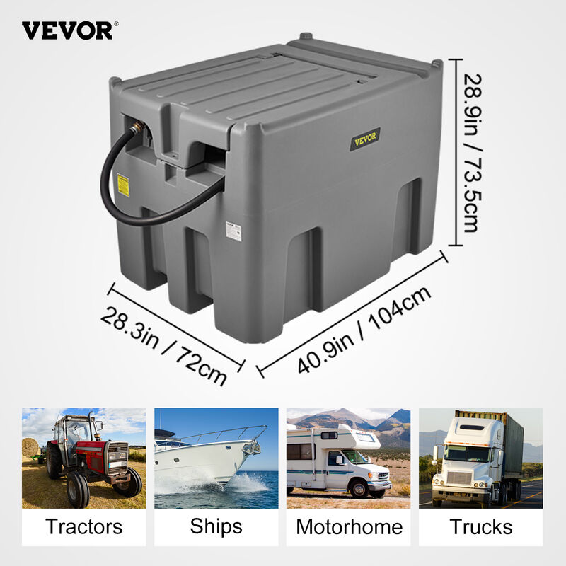 VEVOR Réservoir Diesel Portable 439 L Cuve de Ravitaillement