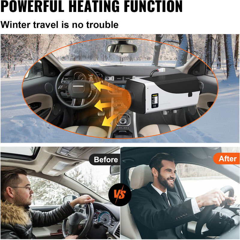 VEVOR Chauffage Diesel 12V 5KW Réchauffeur d'air diesel kit de réchauffeur  d'air avec Commutateur LCD carburateur en plastique pour voiture camions VR  Croisières