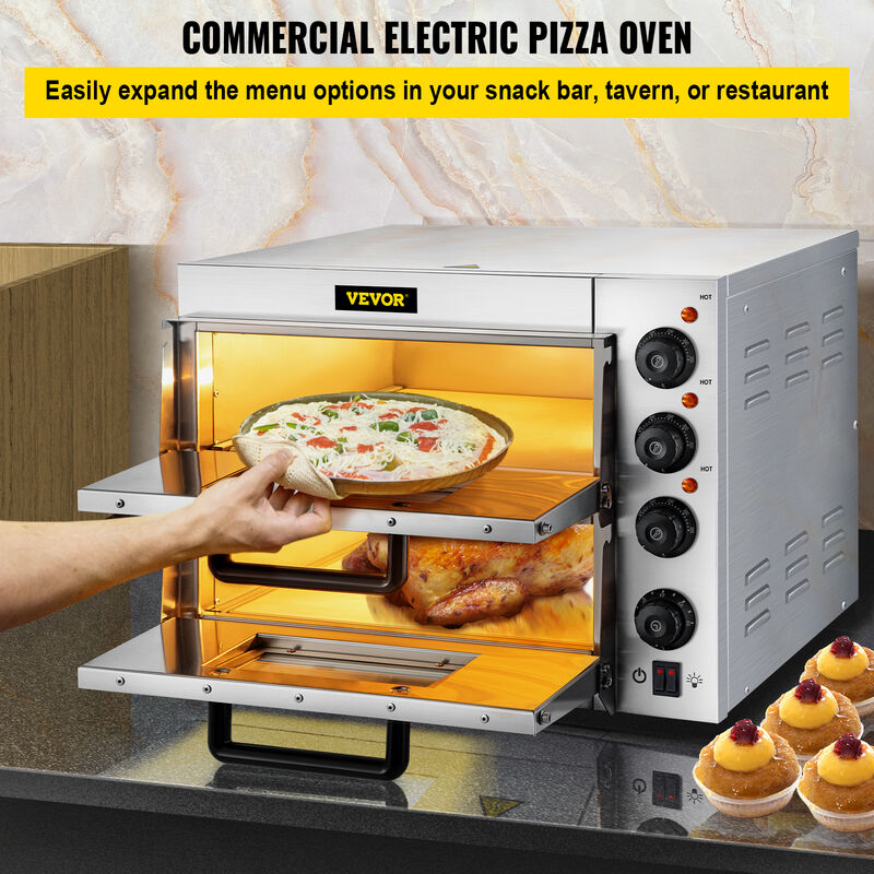VEVOR Four à Pizza électrique 2000 W Mini-Four à Chaleur 50 - 350 ℃ Four à