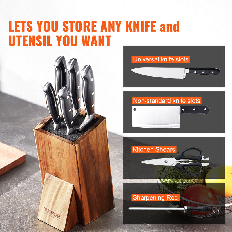 VEVOR Bloc Couteau Universel Vide Support à Couteaux de Cuisine en