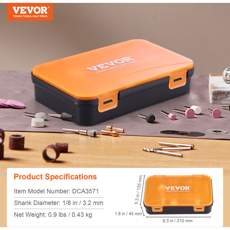 VEVOR Kit Accessoires pour Outils Rotatifs Multifonction 357PCS